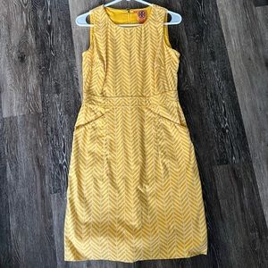 Tory Burch Yellow Chevron Dress